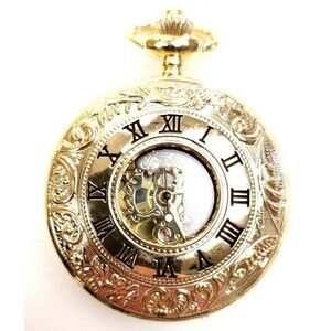 ManChDa Pocket Watch Retro Classic Mechanical Hand-Wind Pocket Watch Steampunk